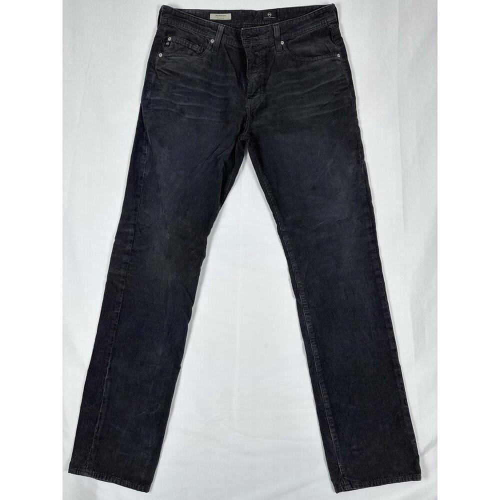 AG Adriano Goldschmied The Graduate Tailored Leg Black Corduroy Pants 33 Mens